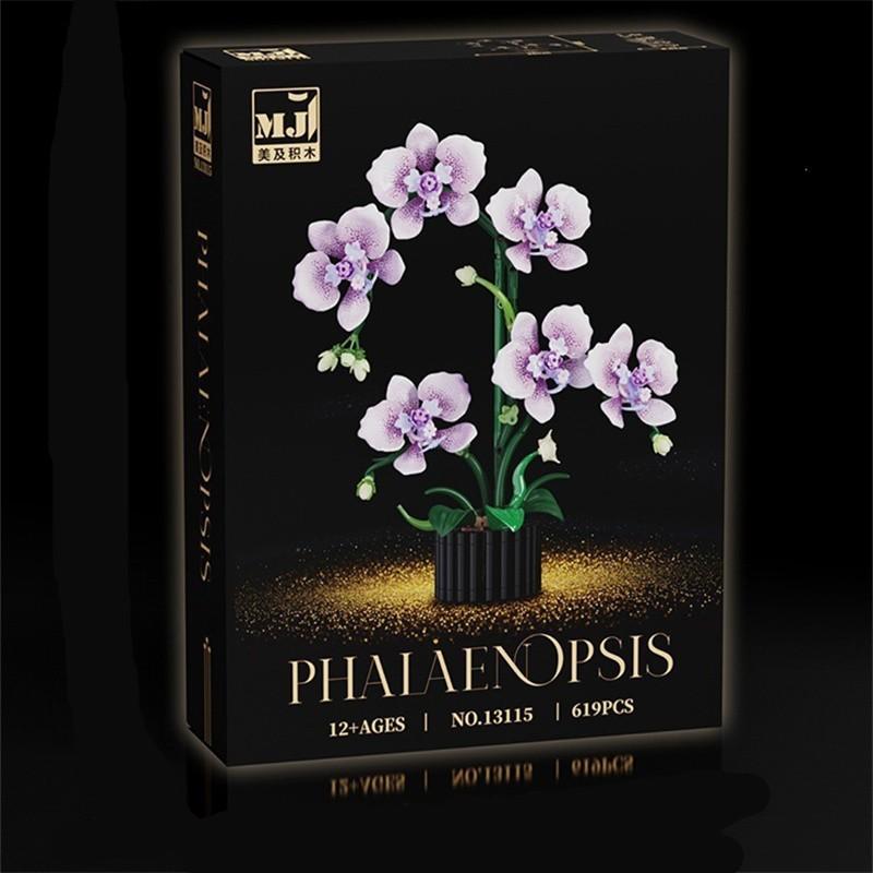 Orchid Series 13115 Butterfly Orchid Bouquet Puzzle, High-Quality Building Block Toy, Perfect Gift Choice, Educational and Fun