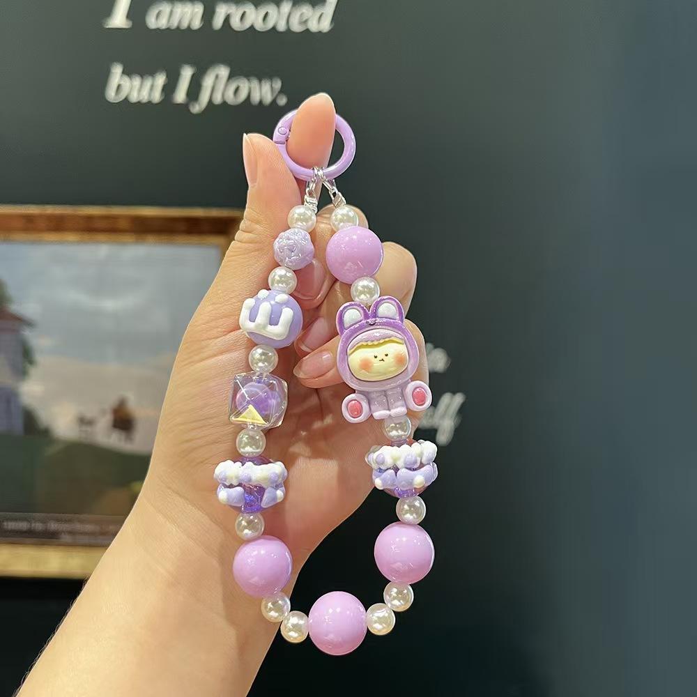 New Cartoon Phone Chain Lilith Series Hand-Drawn Beaded Keychain, Trendy Cute Keychain, Cute Kawaii Bag Charm, Fashion Accessory, Perfect Gift for Women