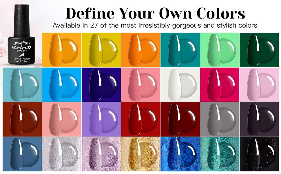 JEWHITENY 27 Colors Gel Nail Polish Kit with U V Light, 120W U V LED Nail Dryer Lamp Curing Gel Nail Polish Set Popular Gel Nail Polish Set DIY at Home, Nail Manicure Tools Matte Gift JEWHITENY 27 Colors Gel Nail Polish Kit with U V Light, 120W U V LED Nail Dryer Lamp Curing Gel Nail Polish Set Popular Gel Nail Polish Set DIY at Home, Nail Manicure Tools Matte Gift