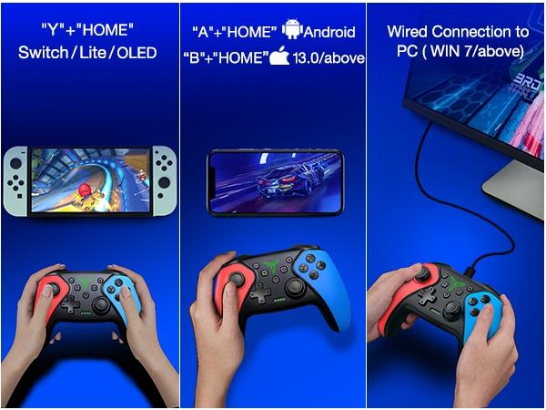 Wireless Switch Controller for Switch Controller/Lite/OLED and iOS/Android/PC Switch Pro TURBO Controller with Wake-up Programmable Accessories Wireless Switch Controller for Switch Controller/Lite/OLED and iOS/Android/PC Switch Pro TURBO Controller with Wake-up Programmable Accessories