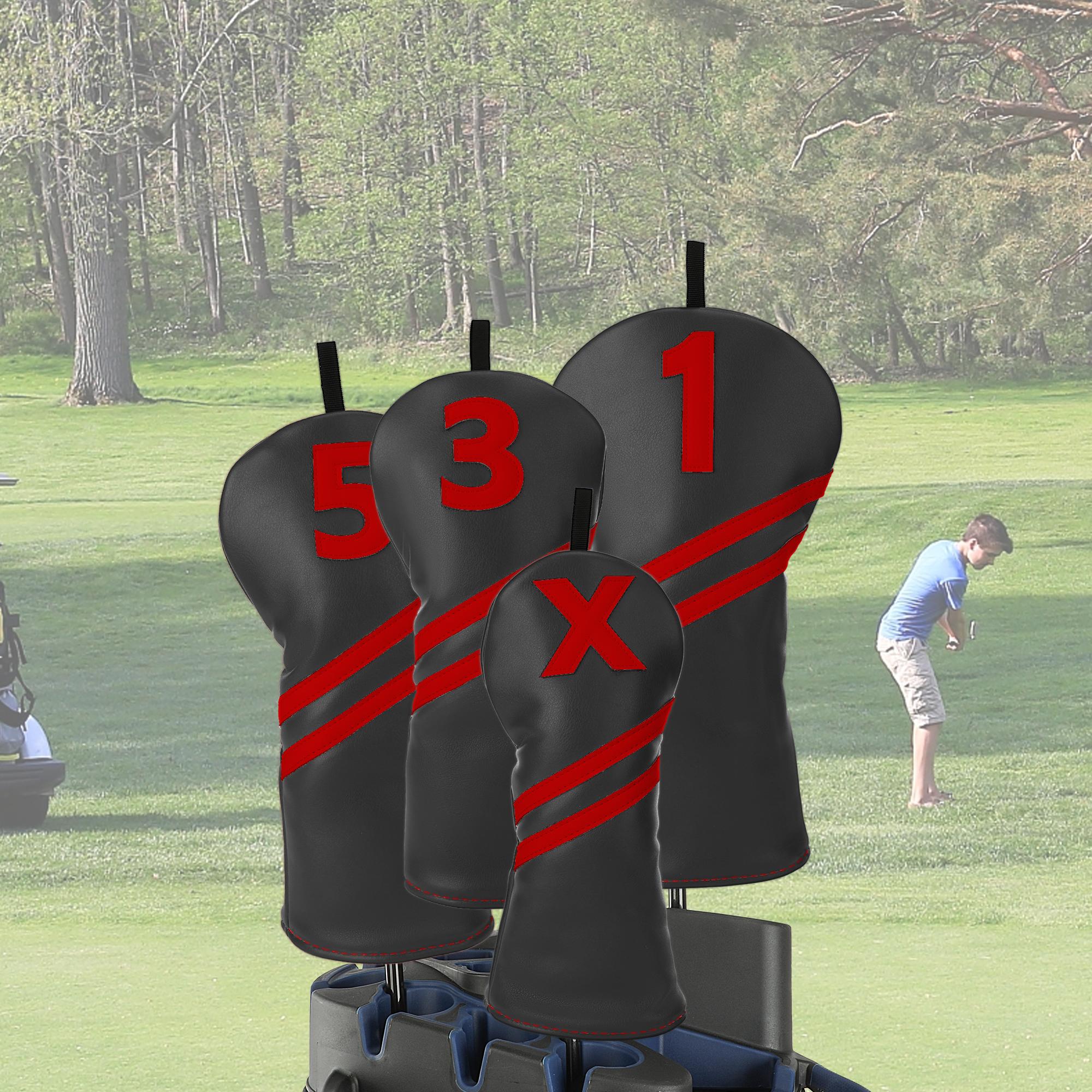 1 golf club cover,Simple classic striped design,suitable for drivers, fairway and hybrids,available in 5 colors