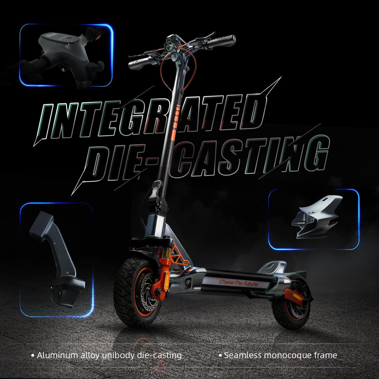 CUNFON RZ1000 Electric Scooter Adult 1600W*2 Dual Motor MAX Speed 31 Mph 10.5'' Off Road Tires Up to 50 Miles Long Range with 1152Wh Battery & Dual Suspension Off-road Fast Electric Scooter