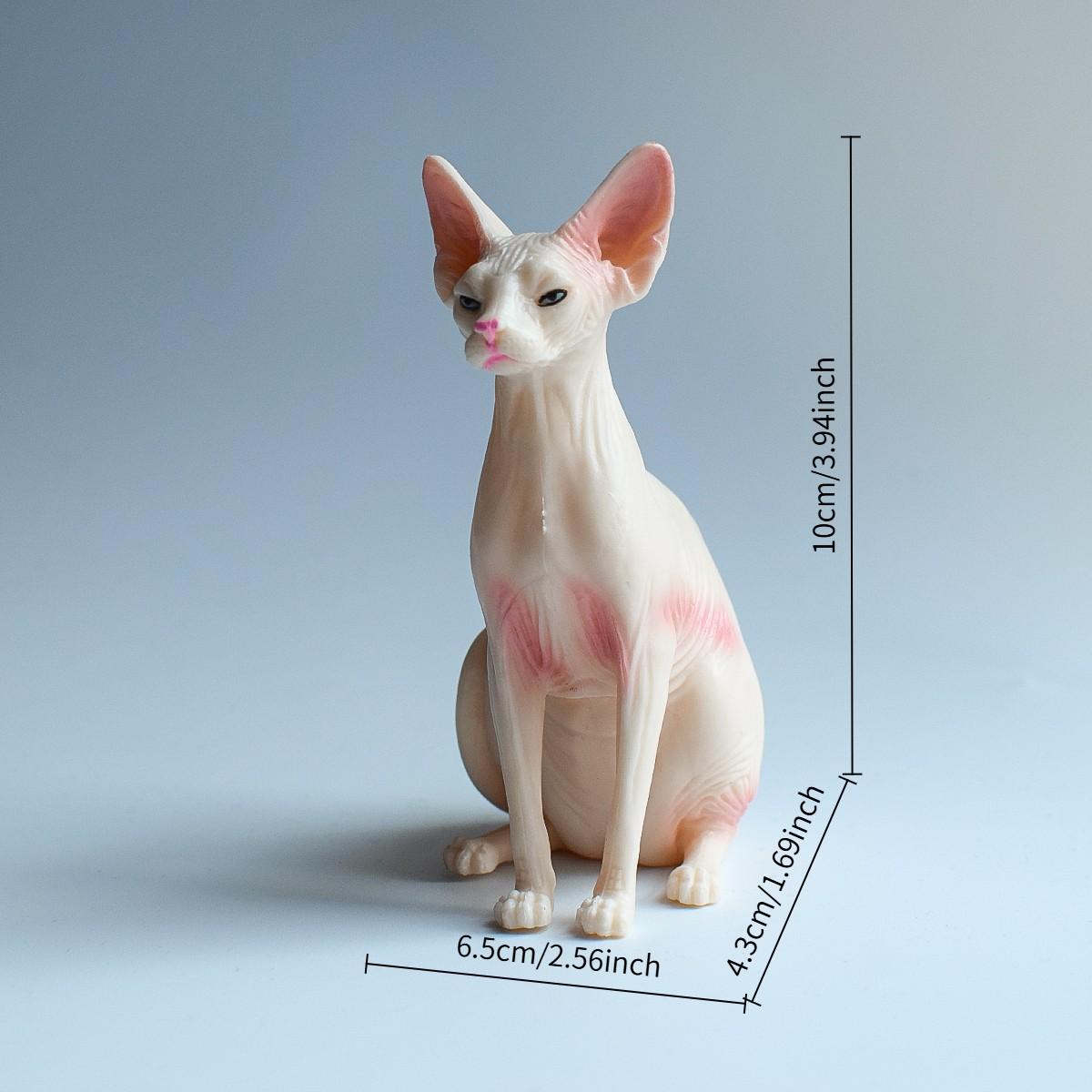 2 PVC Cat Models, and Hairless Cats, Elegant and Mystical, Pet House Decor, Desktop Ornament, Gift for Birthdays, Weddings, Holidays