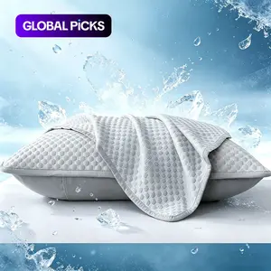 Summer Cooling Pillowcase Queen Size Solid Color Ice Bean Bean Pillowcase Cool Feeling Air Conditioning Cover Washable Breathable (No Pillow)