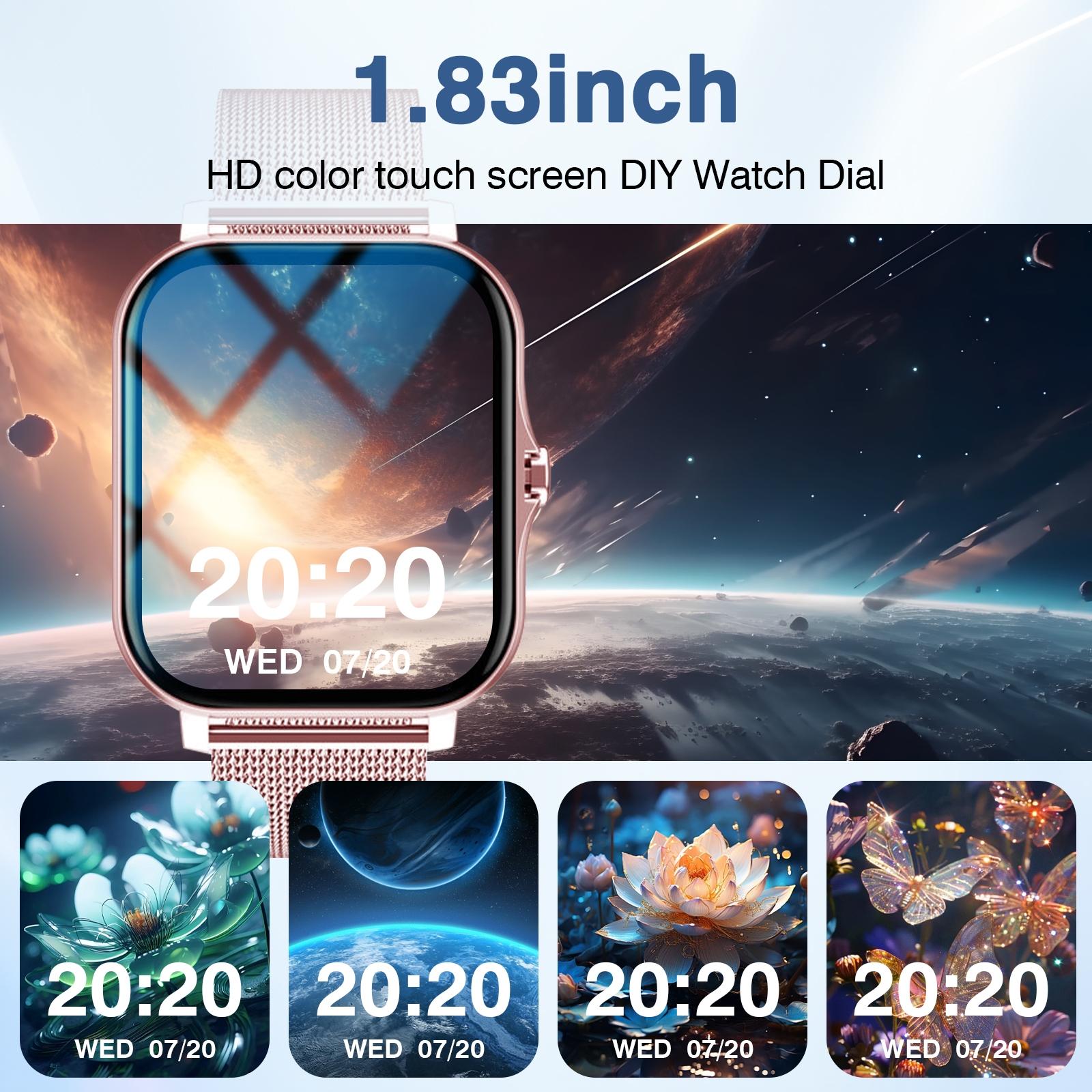 Smartwatch with Call Function - Wireless Call, Message Reminder, Pedometer & Calorie Tracking, Multiple Sports Modes, Weather Forecast, Wireless Connection, Comfortable, Unisex