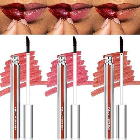 3-Pc Peel Off Lip Liner Stain Set - Matte Finish, Waterproof, Nude Matte Lip Contour for Women Makeup, Precise Lip Definition, Gift Set