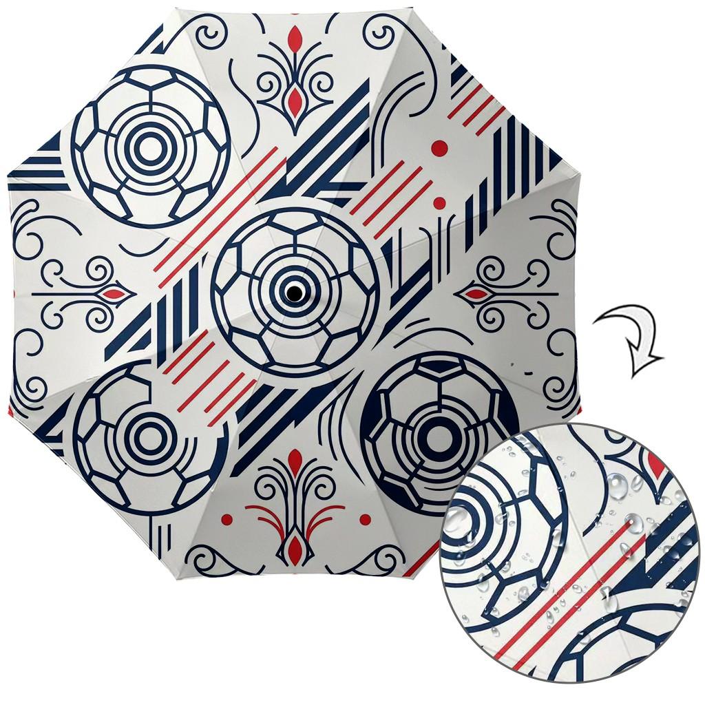 Football Field Pattern Umbrella, Automatic Open, Iron Frame, Portable Folding, Suitable for All Seasons, Travel, Office, Outdoor Use