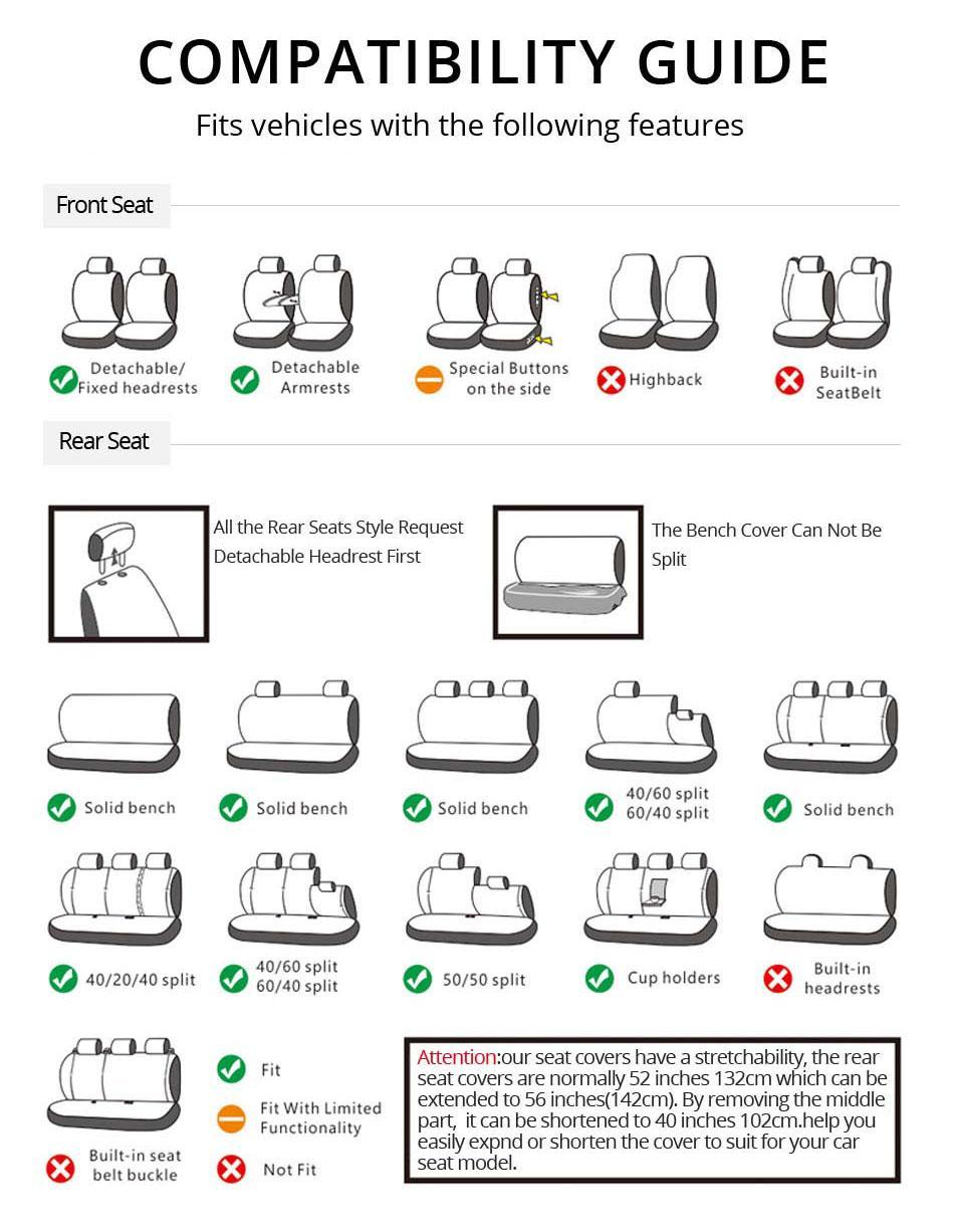 5-Seater Cute Car Seat Covers Universal, Fabric Stylish Car Seat Protectors for Front & Rear Seats, Airbag Compatible, Fits Most Cars SUVs & More, Car Interior Accessories 5-Seater Cute Car Seat Covers Universal, Fabric Stylish Car Seat Protectors for Front & Rear Seats, Airbag Compatible, Fits Most Cars SUVs & More, Car Interior Accessories