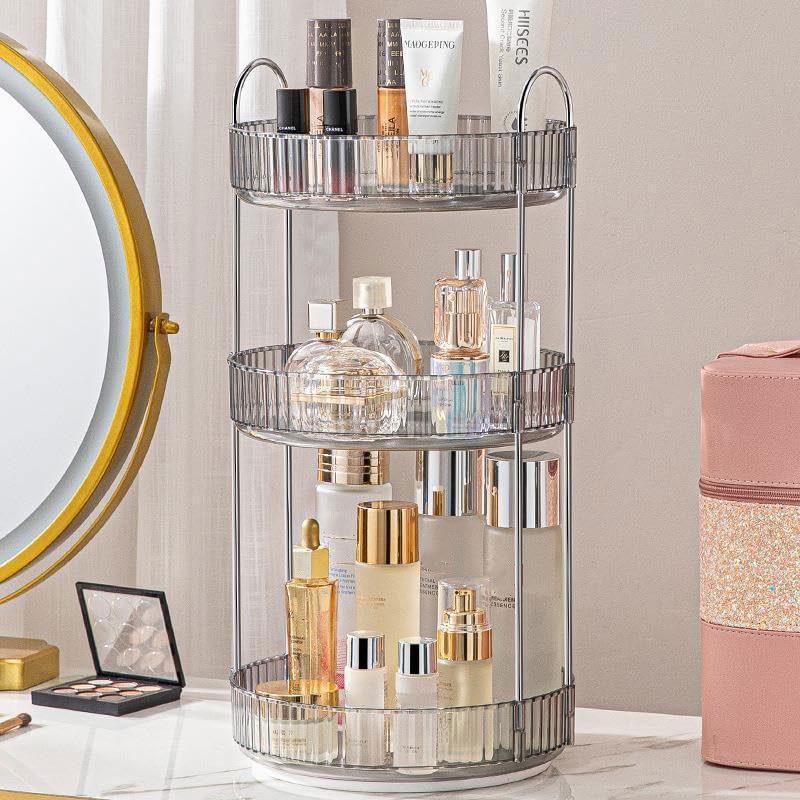 360° Rotating Makeup Organizer Rack, Full Angle Rotation, Multi-Layer Storage, Precision Fit for Vanity Table, Essential Beauty Storage, Makeup Cosmetic Organizer, Cosmetics Organizer Storage
