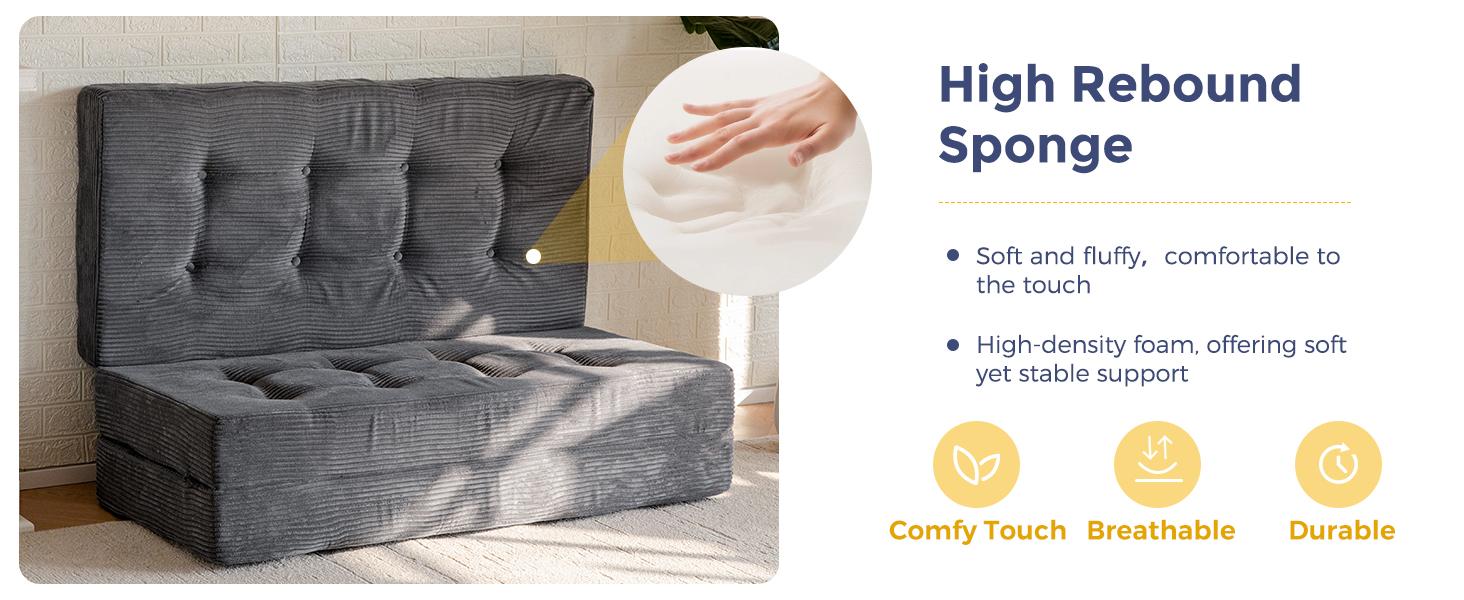 MAXYOYO Tri-Fold Mattress, 6 Inch Tufted Folding Mattress Full Foam Bed, Foldable Floor Mattress Guest Bed Mattress Topper Portable Camping Sleeping Couch MAXYOYO Tri-Fold Mattress, 6 Inch Tufted Folding Mattress Full Foam Bed, Foldable Floor Mattress Guest Bed Mattress Topper Portable Camping Sleeping Couch