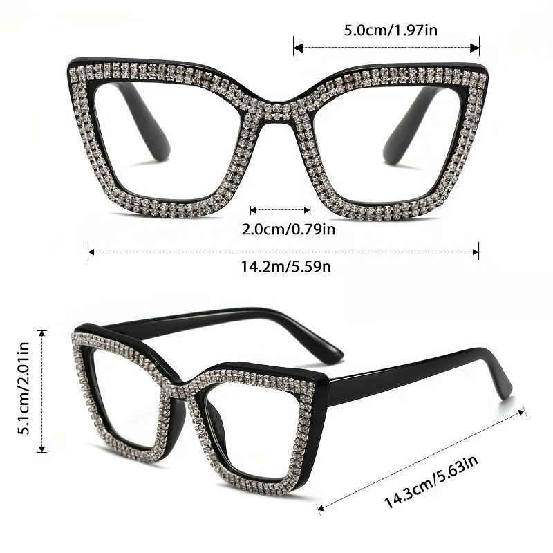 Cat Eye Reading Glasses for Women with Rhinestone Accents, Lightweight & Durable PC Frame, Blue Light Blocking Eyewear, Ideal Gift, High Quality Eyewear, Lightweight Durable Glasses, Daily, Readers