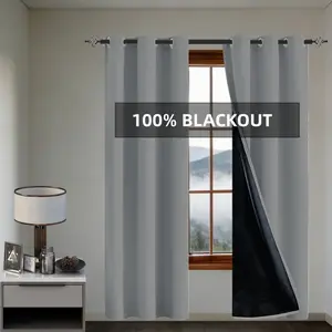 Blackout Curtains for Bedroom and Living Room, 100% Light Blocking Windows, Soundproof Insulation, Home Decor