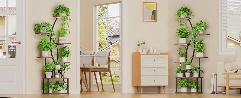 2 Pcs Plant Stand Indoor with Grow Lights - 8 Tiered Tall Plant Shelf, 65" Metal Shelves for Plants Multiple, Large Curved Half-Moon Flower Holder Stand Display Rack 2 Pcs Plant Stand Indoor with Grow Lights - 8 Tiered Tall Plant Shelf, 65" Metal Shelves for Plants Multiple, Large Curved Half-Moon Flower Holder Stand Display Rack