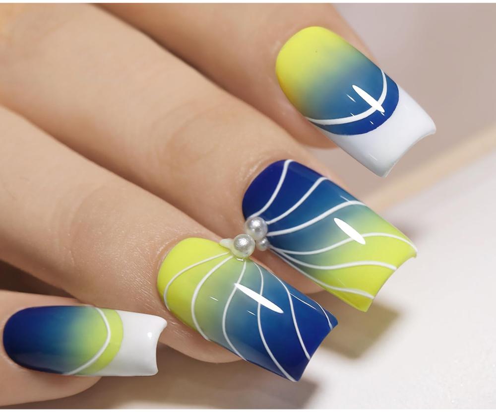 AWStorG 2Pcs/Set Black White Liner Gel Nail Polish Set, French Line Graffiti Painting Stripe Design, Ultra-fine Brush Head, Soak-Off Gel Varnish Girls Nail Art Gift