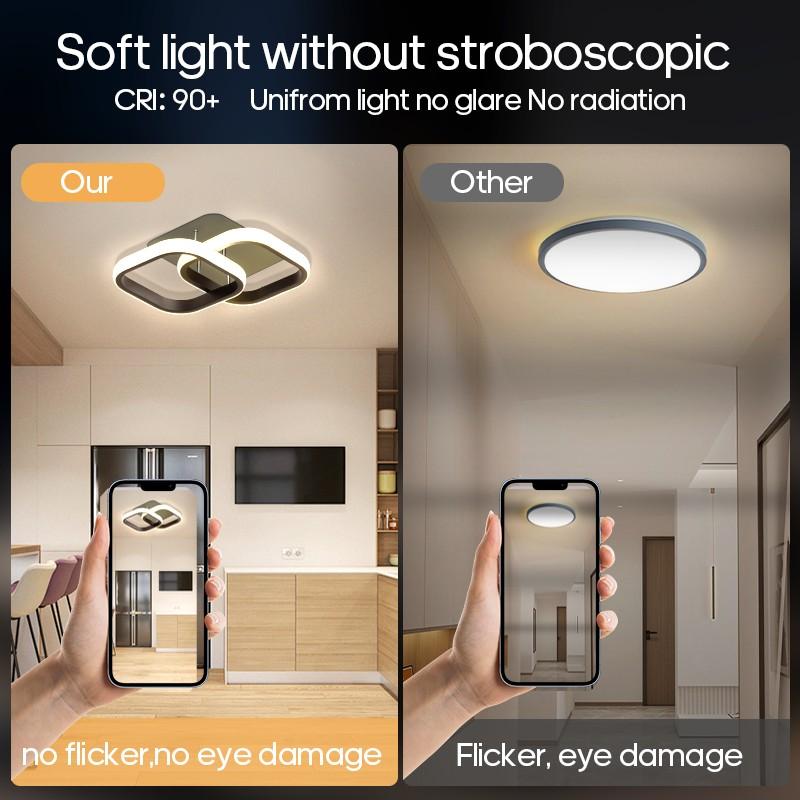 Modern Square Ceiling Light, Adjustable Color Temperature Creative Lamp, Square Design, Home Commercial Hotel Lighting, Versatile Usage