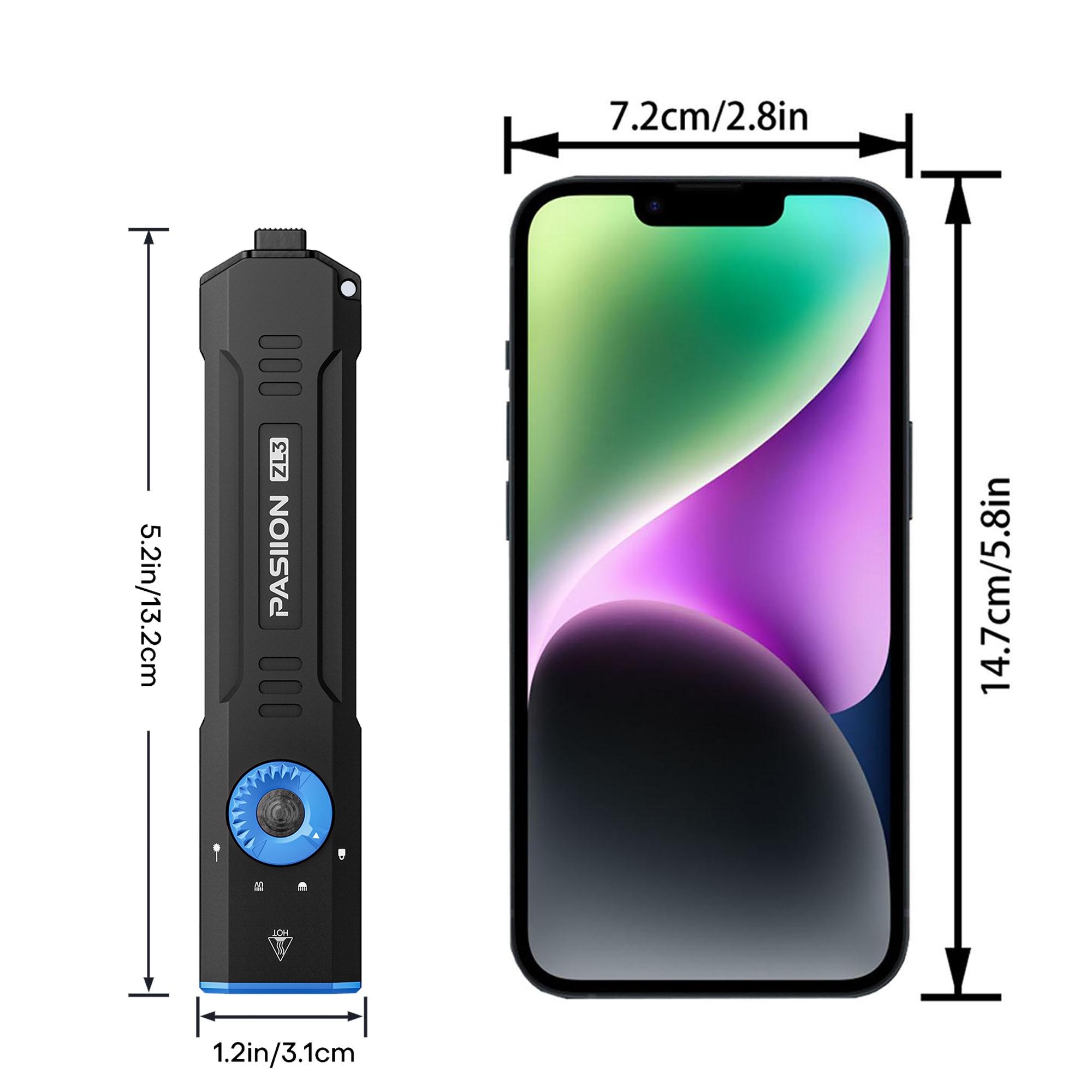 Rechargeable Edc Flashlight with Beam UV LED, Portable Pocket Light, Outdoor Emergency, Super Bright Rechargeable Torch