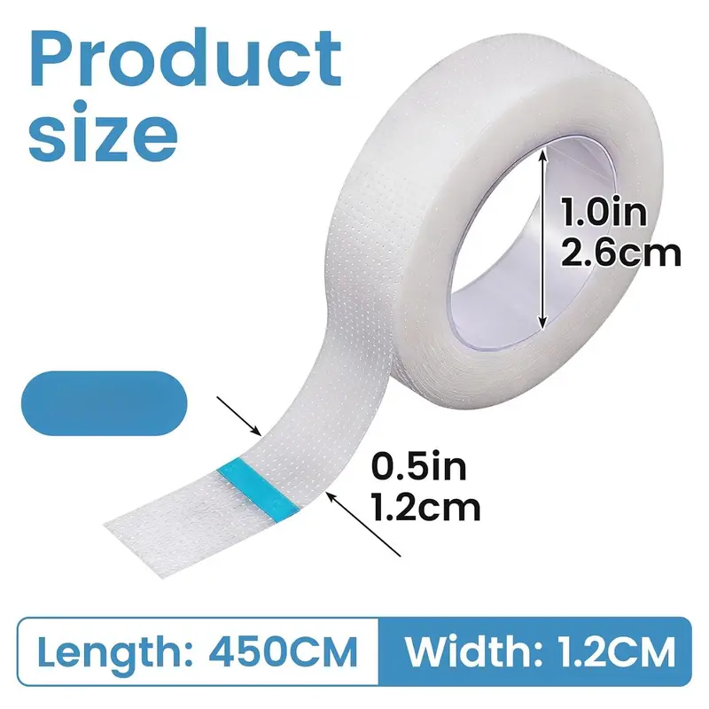 Breathable Transparent PE Eyelash Tape 1pc Roll, Gentle-on-Skin Medical Lash Tape, Professional Makeup Tool for False Eyelash Extensions (Stress Relief Toy Accessory)