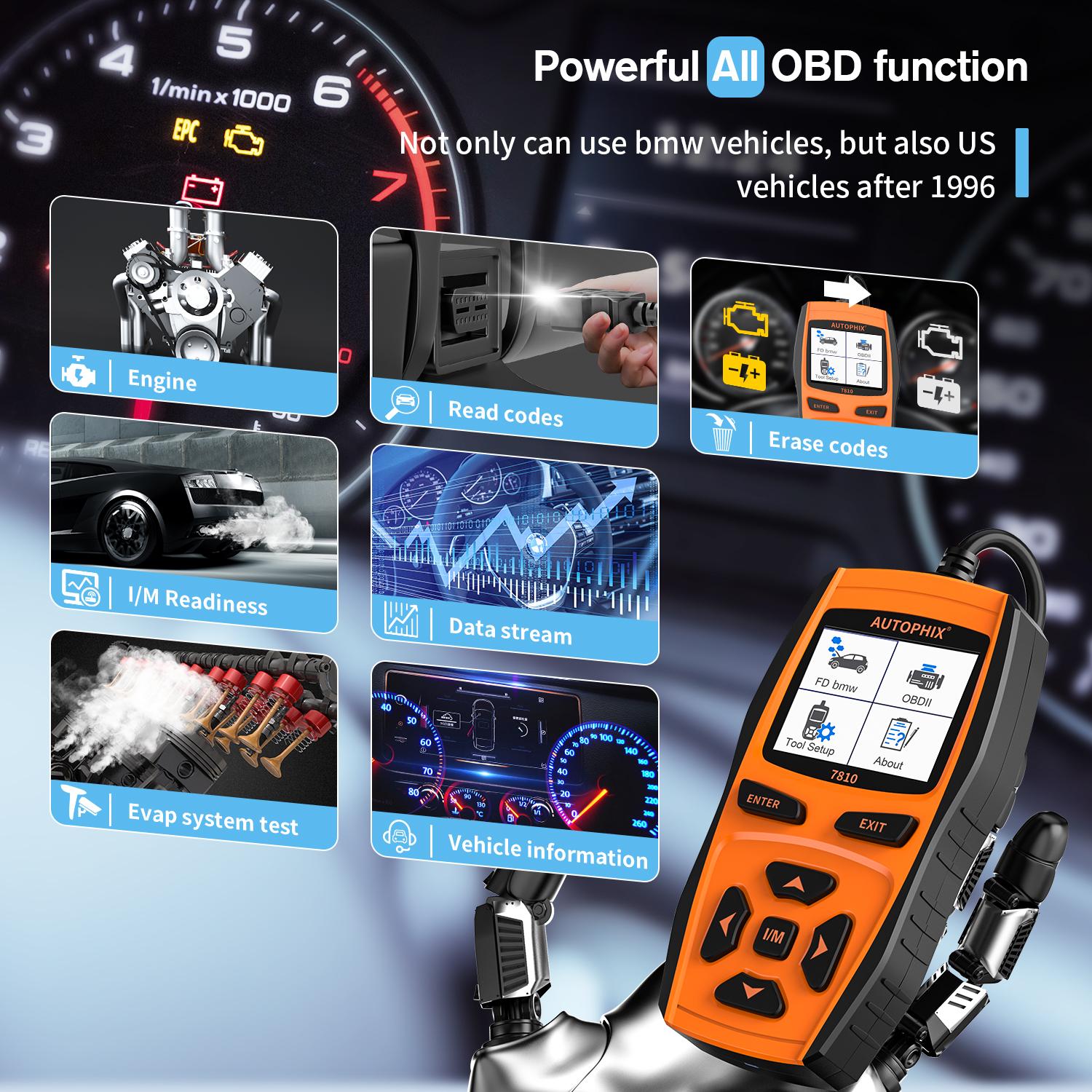 AUTOPHIX 7810 BMW Full System OBD2 scanner code reader Diagnostic Scan Tool for BM ABS Airbag CBS SAS Car Vehicle AUTOPHIX 7810 BMW Full System OBD2 scanner code reader Diagnostic Scan Tool for BM ABS Airbag CBS SAS Car Vehicle