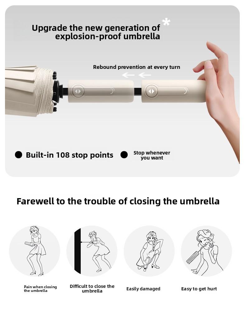 Mucat Umbrella,Full Automatic Anti-rebound Umbrella,Men's Automatic Umbrella – Foldable, Large Windproof Thickened, Dual Use for Sunny & Rainy Days,UV Sun Umbrella,Big Umbrella