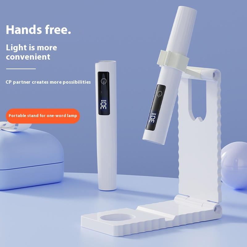 Mini portable LED nail light + stand, equipped with digital display, USB rechargeable lithium battery, compact design, suitable for home and travel, it is the perfect gift for nail care