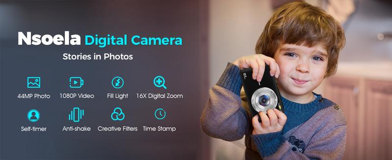 Digital Camera, FHD 1080P Camera, Digital Point and Shoot Camera with 16X Zoom Anti Shake,Suitable for teenagers and beginners,Holiday Gifts Handycam Pink,Holiday gifts, Christmas