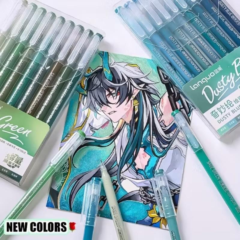 Languo 162 Color Gel Pens with Fine Tip, Suitable for Adult Coloring Books, Layered Acrylic Markers, Ideal for Handwriting and Drawing