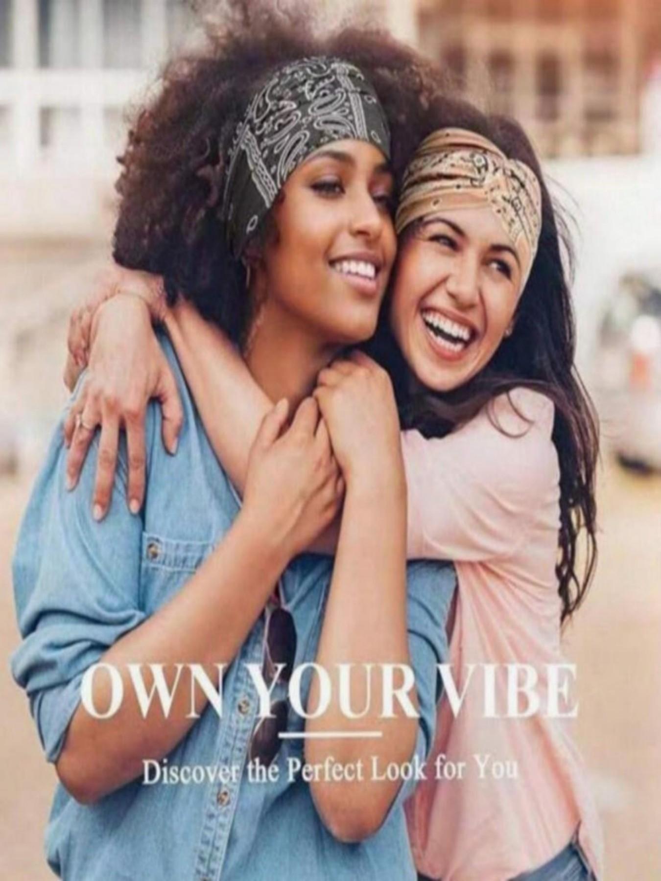 Women's 4-Piece Headband Set, Wide Thin Elastic Bohemian Style, Cashew Flower Retro Cross Edge, Sports Yoga Makeup Accessories