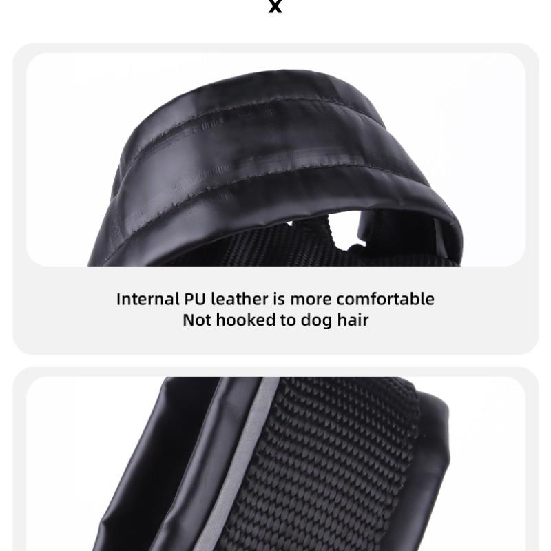 Adjustable Leather Dog Muzzle, Anti-Bite and Bark Control, Harness-Attached, Medium to Large Dogs, Durable Pet Accessory