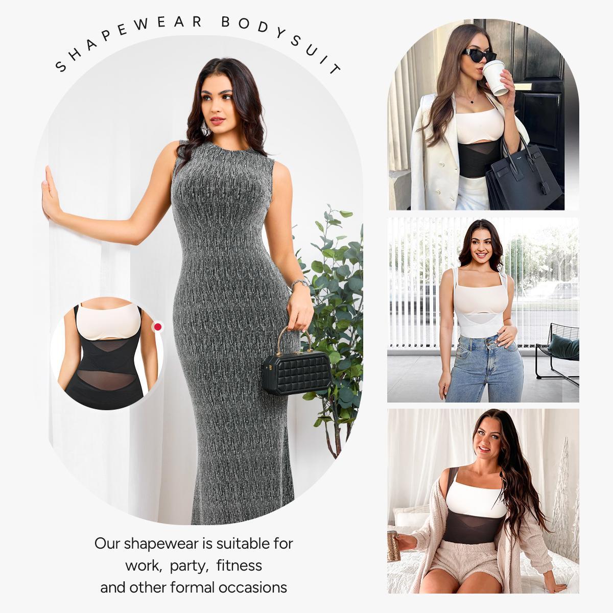 Nebility Women's Clothing Mesh Breathable Basic Faja Shapewear Minimalist Comfort Sleeveless Tops High Waist Compression Womenswear Brown Body Shapewear Shapewear Garment Sexy High Waist Shapewear Lady