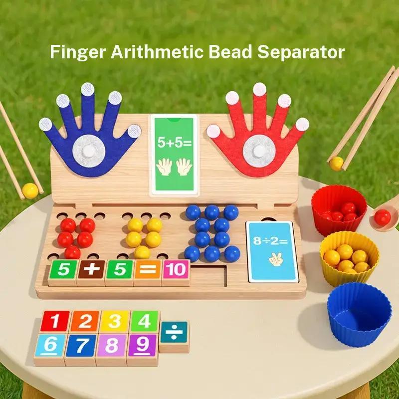 Wooden Math Board, Finger Counting, Addition Subtraction Cognitive Board, Number Matching, Logic Training, Educational Gift