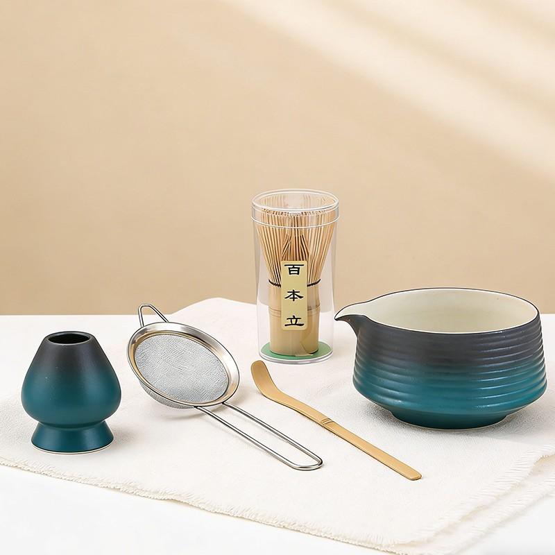 5-Piece Ceramic Matcha Bowl Set, Japanese Style Matcha Tools Kit, Specialized Matcha Making Equipment, Essential Tea Accessories