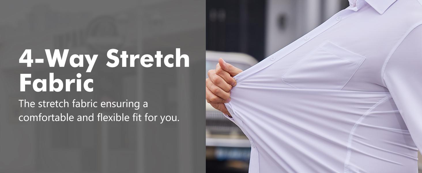 3-Pack Alimens&Gentle Men's Dress Shirts 4-way Stretch Long Sleeve Collared Solid Wedding Dating Button Down Shirts Business Casual Breathable Outfits Menswear