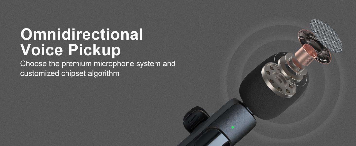 Tiktok,2 Pcs Professional Wireless Lavalier Lapel Microphone for IPhone, IPad - Cordless Omnidirectional Condenser Recording Mic for vlogging Interview Video Podcast Vlog,Smartphone Accessories Audio Wireless Lavalier Receiver live  streaming