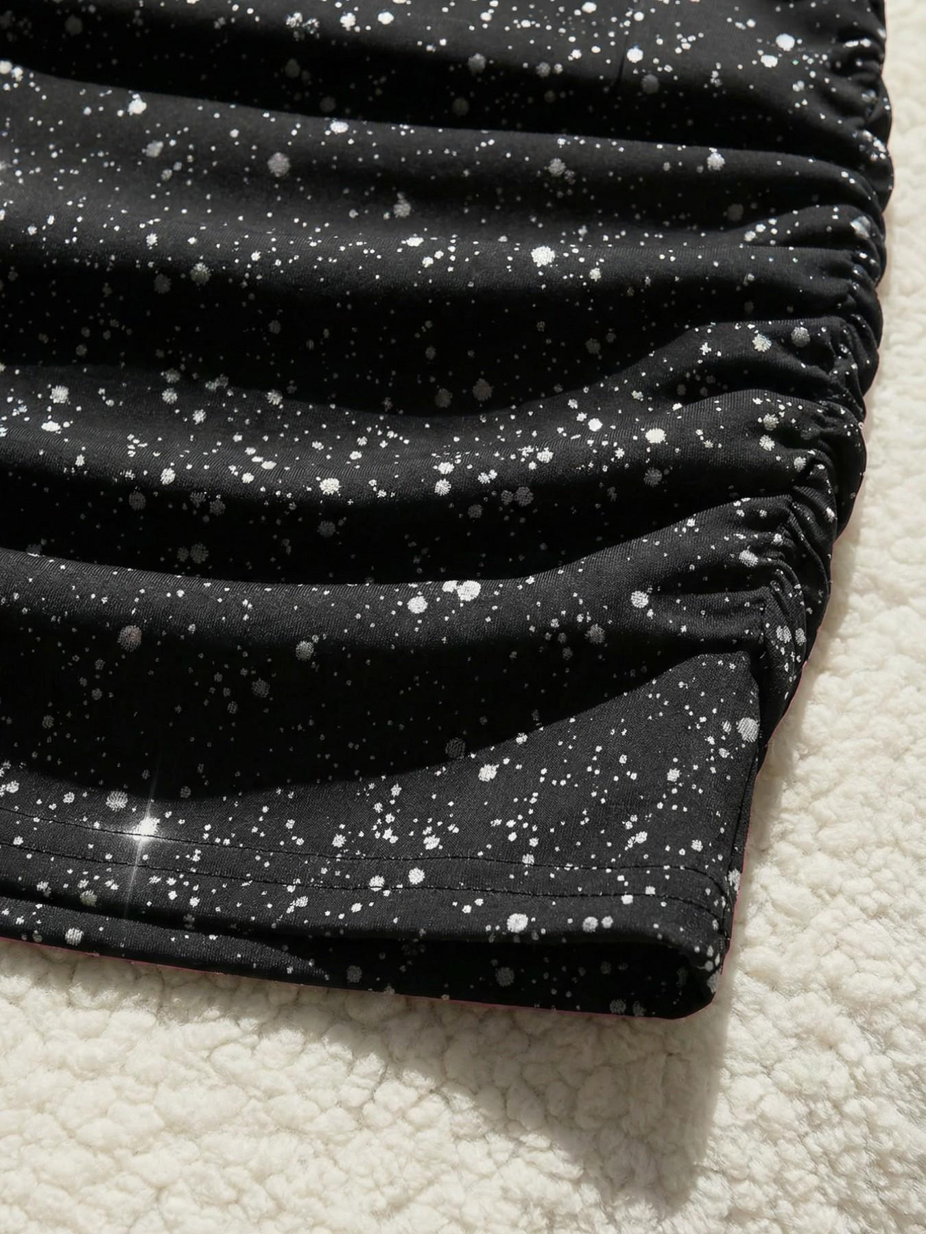 Silver Color Pleated Mini Skirt, High Waist Shiny Tight Fit, Sexy Nightclub Style, Elastic Fabric, Perfect for Parties and Raves