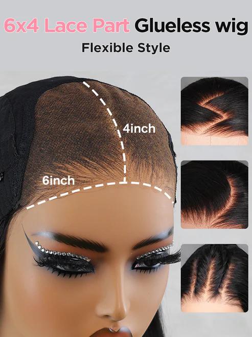 Short Bob HD Glueless Lace Wigs Ready To Wear Deep Wave Bouncy Curly Wigs Human Hair Wave 6x4 HD Lace Closure Wig For Women Deep Wave Human Hair Wig Pre Plucked 180% Density