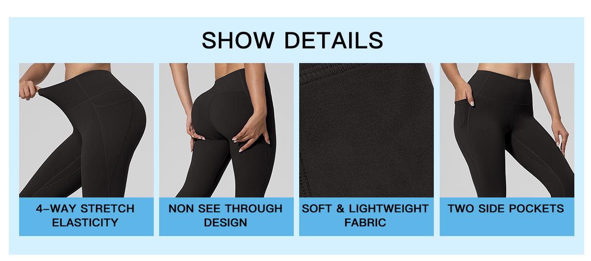 CHRLEISURE fitness legging 5-piece set High Waisted Sports Leggings with Pockets for Women - Soft Athletic Tummy Control Pants for Running Cycling Yoga Workout Leggings yoga legging