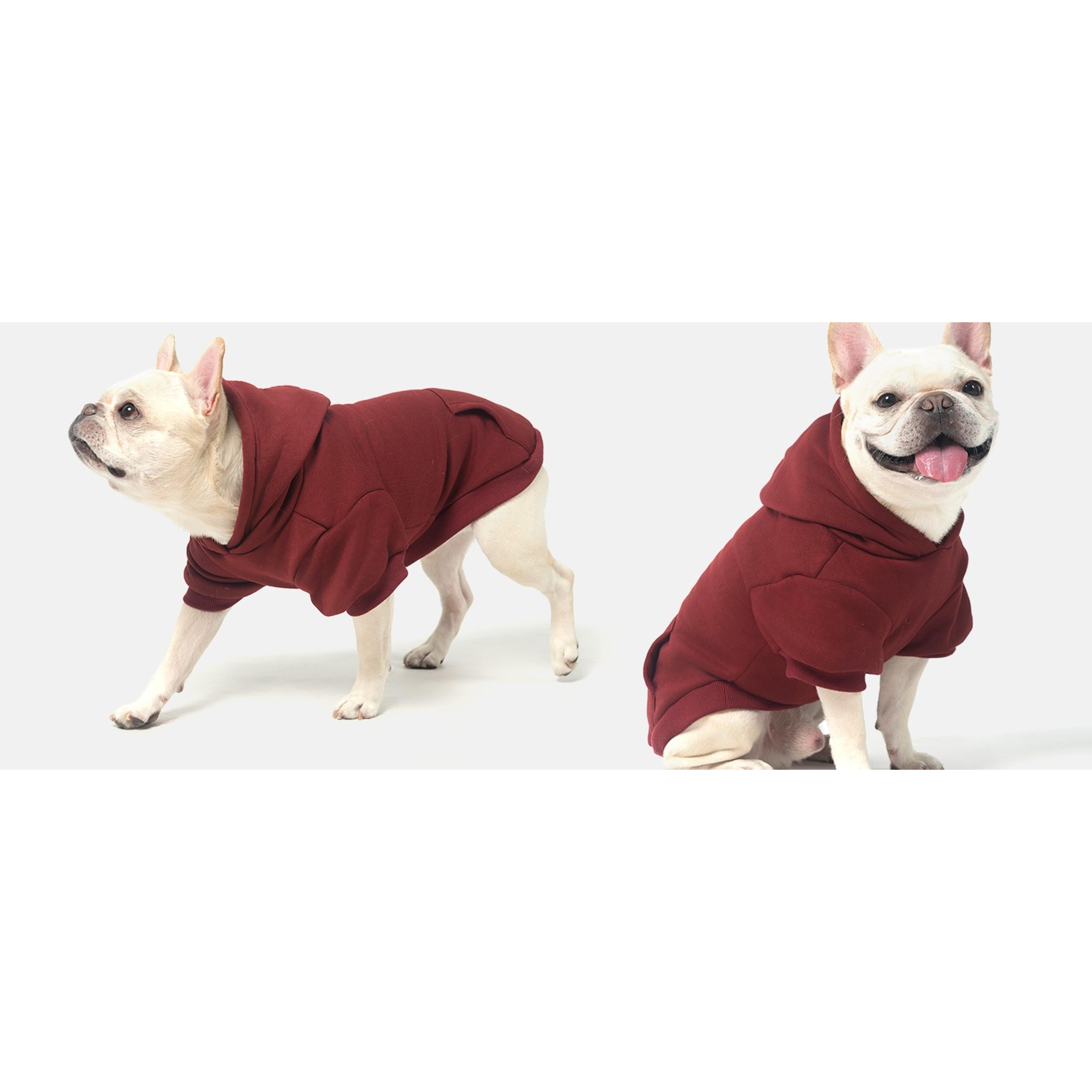 Dog Hoodie for Large Medium Small Dogs, Soft and Warm Pet Sweater with Leash Hole and Pocket Boy Girl, Puppy Fall Winter Jacket Clothes, French Pitbull Cold Weather Coat Sweatshirt, Grey XL
