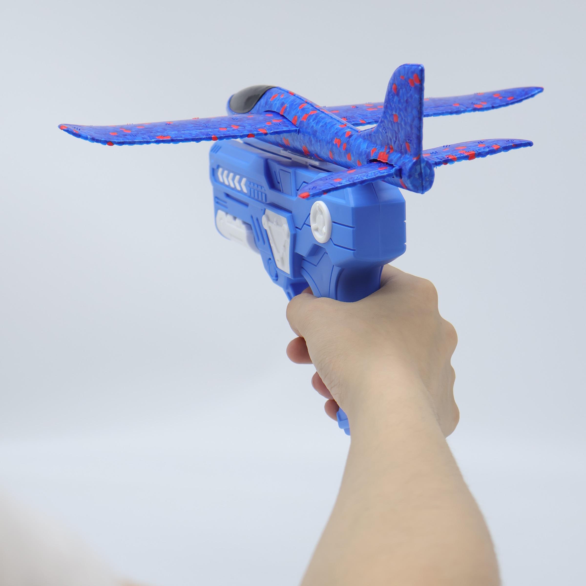 Durable Foam Plane Flying Toy Set - 1-Touch Launch Glider Model Aircraft, Unisex Toy for Kids Ages 3-9, Outdoor Play, Parent-Child Interactive Game, Holiday Gift, One-Touch Launch