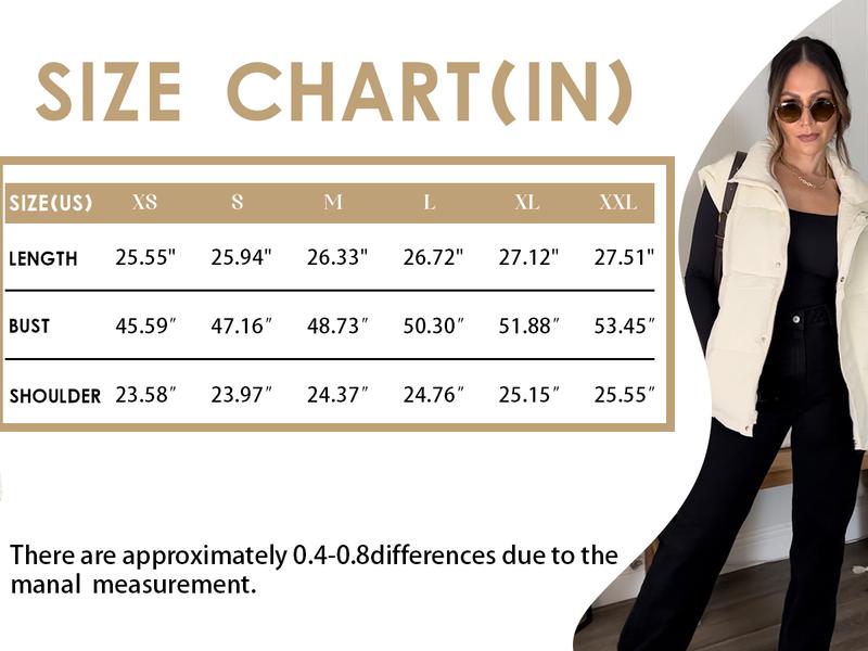 Hixiaohe Womens Casual Oversized Puffer Vest Stand Collar Full Zip Sleeveless Bubble Puffer Vest Quilted Padded Warm Coat Outwear TikTokShopBlackFriday