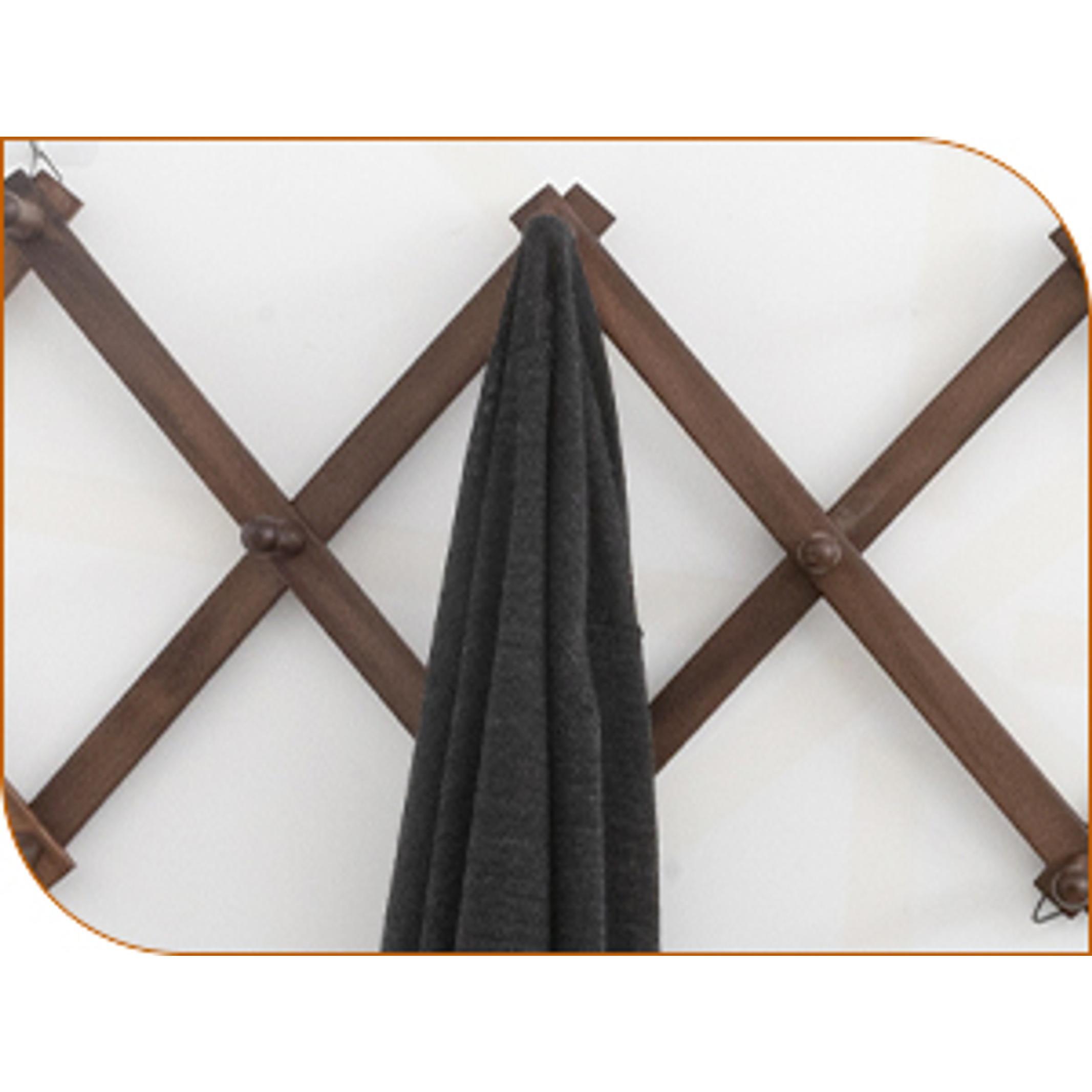 Hat Rack for Wall, Expandable Wall Hat Holder with 16 Hooks, 16 inch Wooden Wall Hook for Baseball Caps,Cowboy, Bag,Hoodie(Brown)