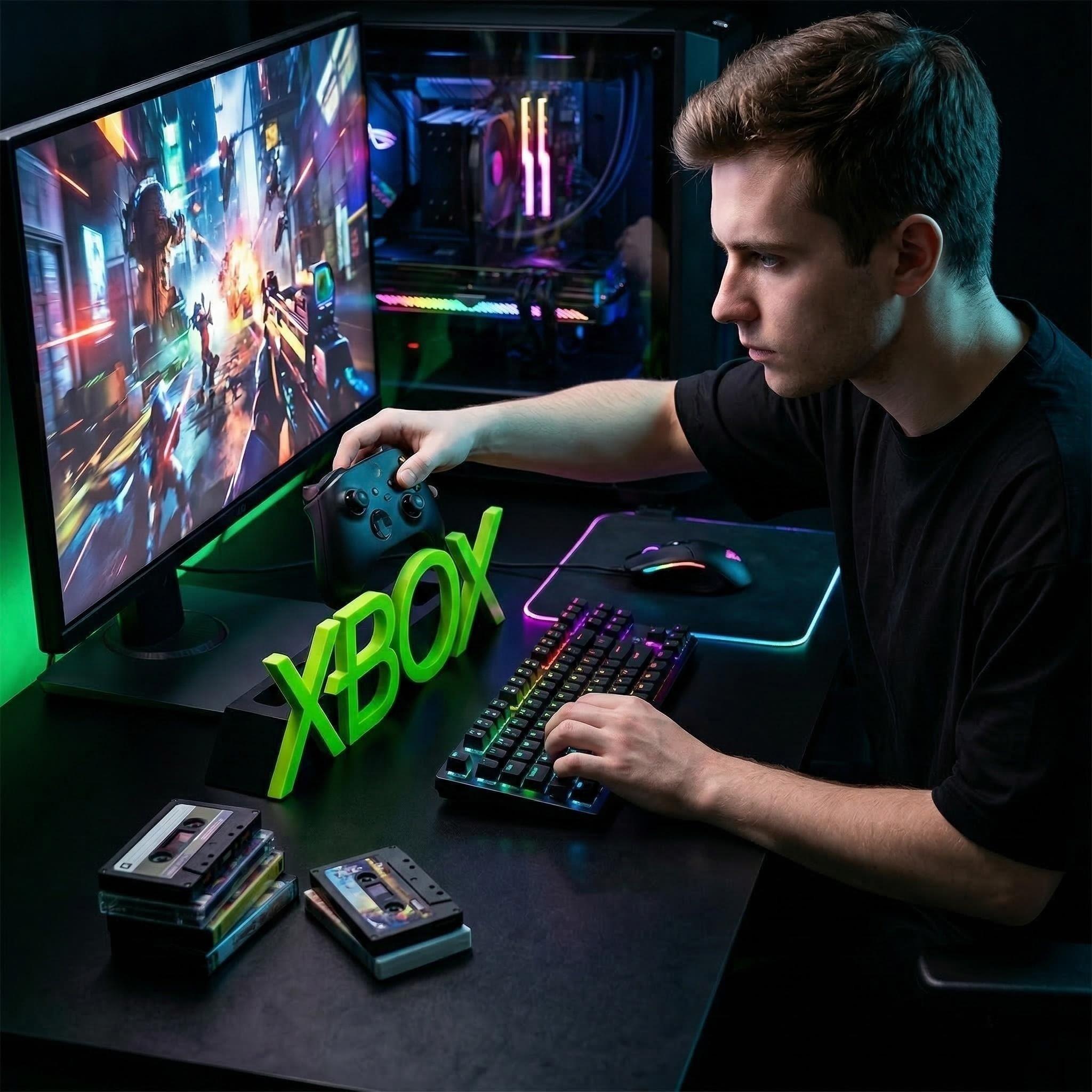 Xbox Series X/s Controller Stand, 3D Letter Design, Multi-Color Gamepad Holder, Desktop Display Mount, Gaming Desk Decor & Accessory