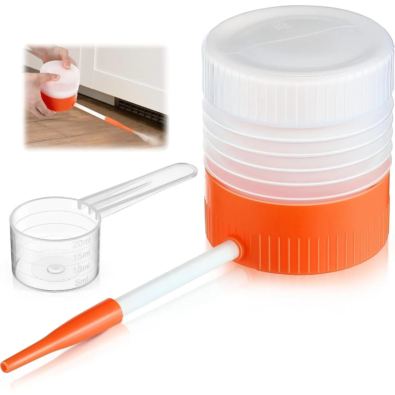 1 Pack Diatomaceous Earth Powder Duster with 6 Inch Nozzle for Effective Indoor Outdoor Pest Control