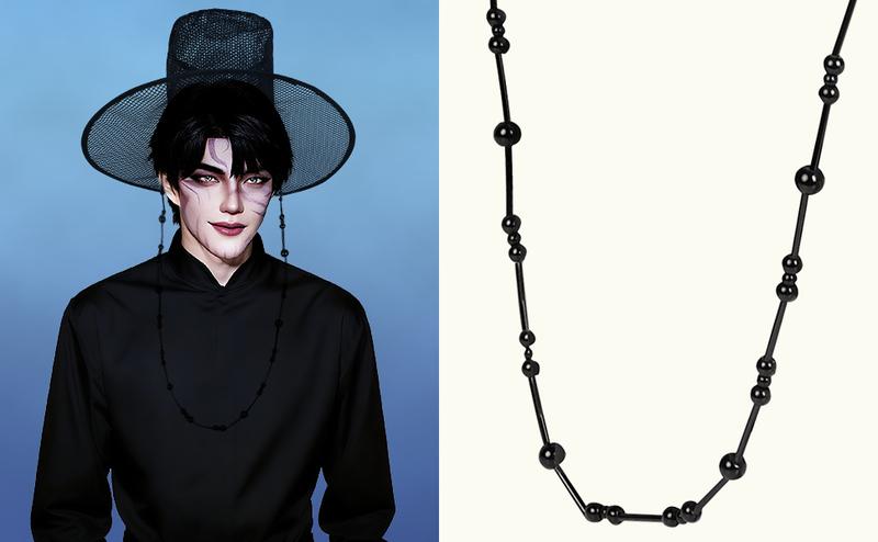 Korean Gat Hat Cosplay Accessory – Traditional Joseon Dynasty Black Mesh Hat with Beaded Chains & Ribbon | Kpop Idol Style Costume Hat for Men, Party & Stage Performance Womenswear Clothes