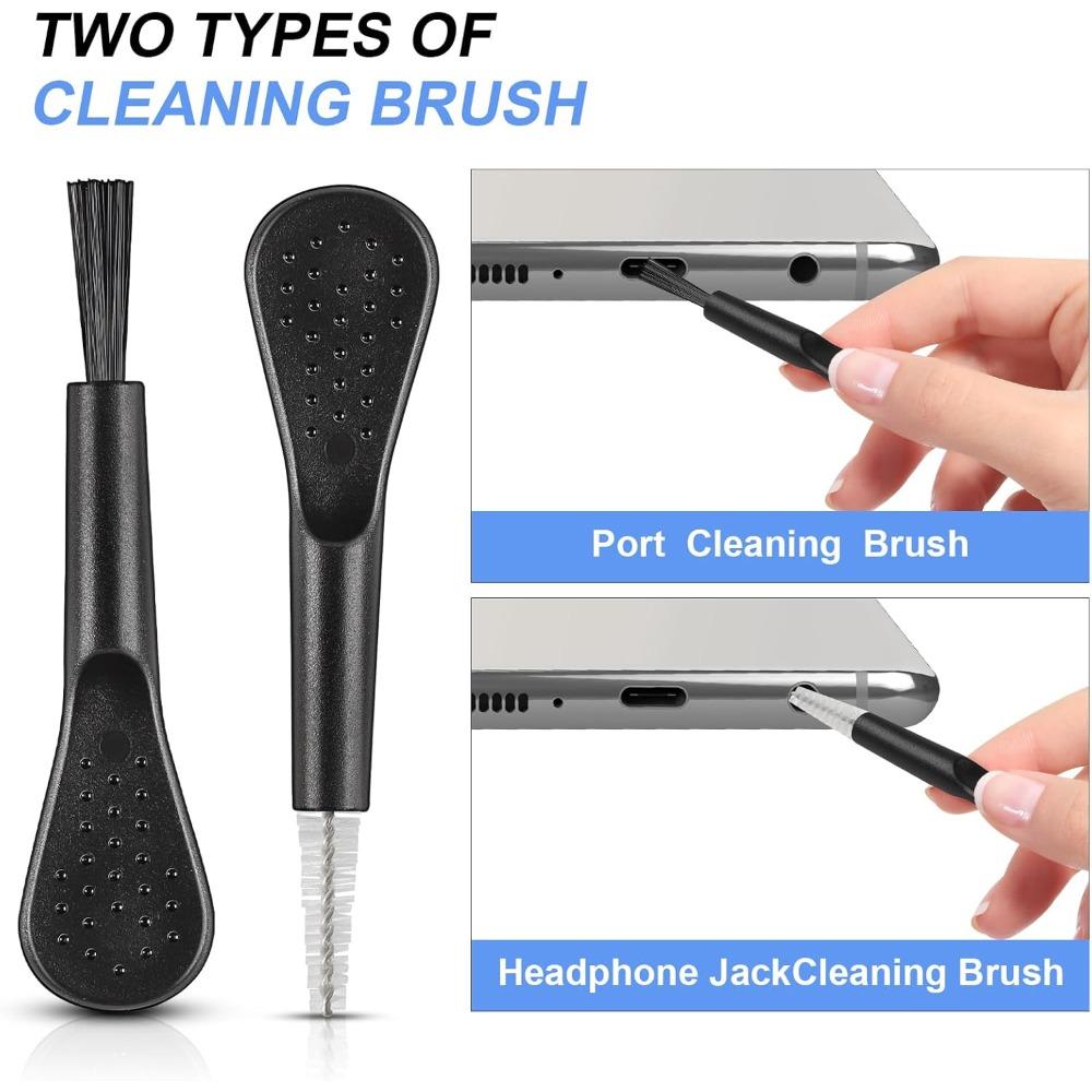 USB C Dust Plug Cover, 4pcs USB C Port Cover Cap Charging Port Cleaner with Cleaning Kits for iPhone 15 16 Series, Samsung Galaxy S23/S22/S21/S20 Ultra, Note 20/10 and All Type C Devices