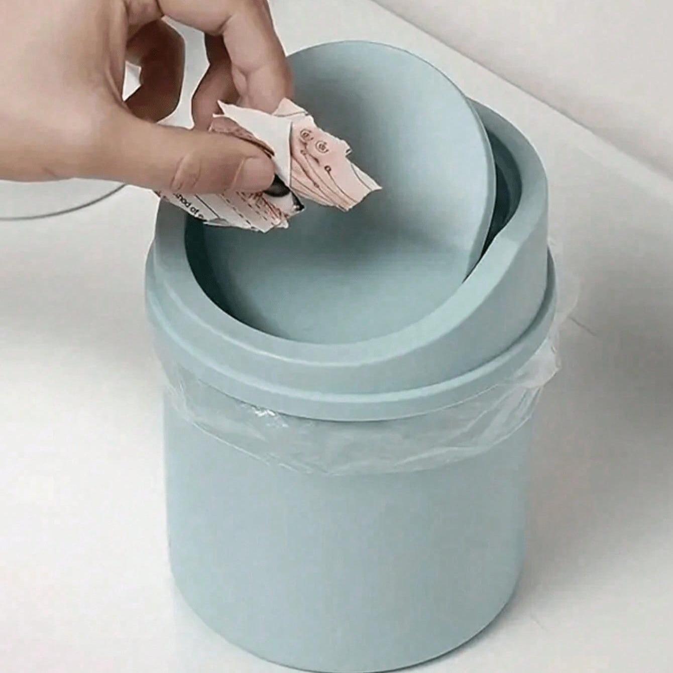 Mini Garbage Bin, Trash Storage Can, Covered Trash Can, Desktop Trash Can, Plastic Desktop Waste Paper Basket, To Prevent Odor Leakage, Storing Fruit Peel, Paper Scraps On Desk To Keep Tidy, For Office Desk Decor, Coffee Table, Office, Living Room, Study