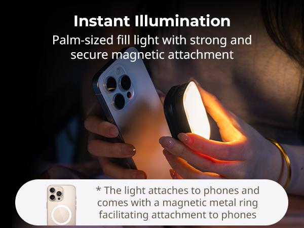 SmallRig 3-in-1 Magnetic Selfie Light for iphone17 Pro/MAX, Phone Light with a Mirror, Instant Attachment for MagSafe, for Selfies,Makeup,Live Streaming,Video Conference,360° LED Ring Light and Phone Stand,Vibe P48 4656/4933