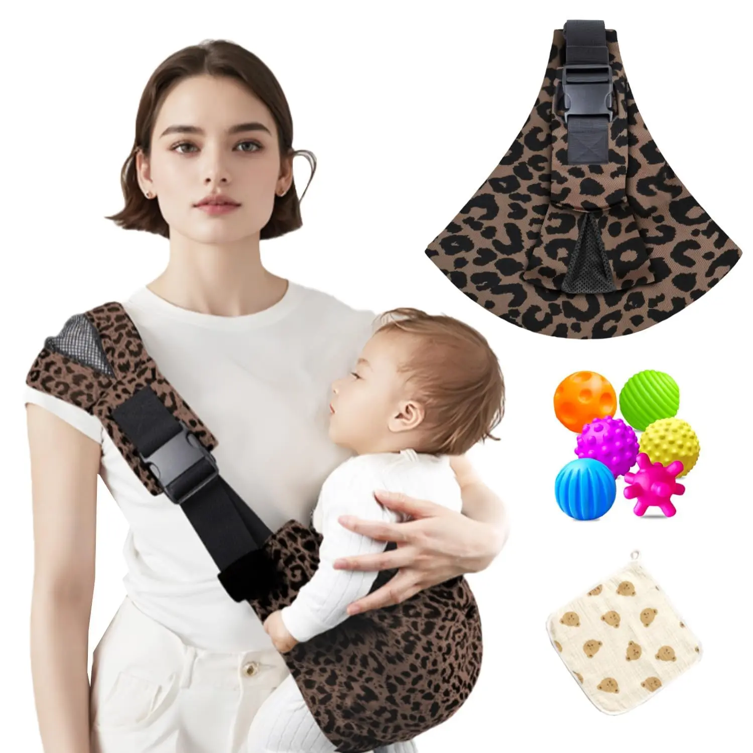 Baby Sling Carrier, Toddler Carrier, Adjustable Portable Lightweight Breathable Cotton Single Shoulder Hip Seat Carrier for Daily Walks, Shopping Errands, Park Visits & Family Outings Machine Washable