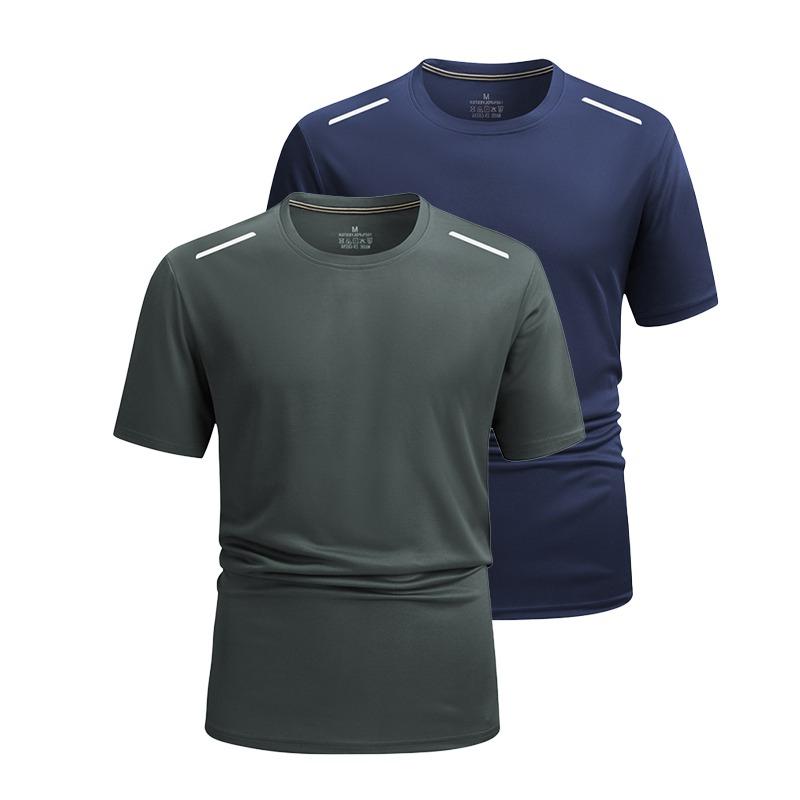 1/2 Pack Men's Fitness Gym T Shirts, Quick Dry Athletic Workout Tees, Short Sleeve Moisture Wicking Running Training Sport Tops