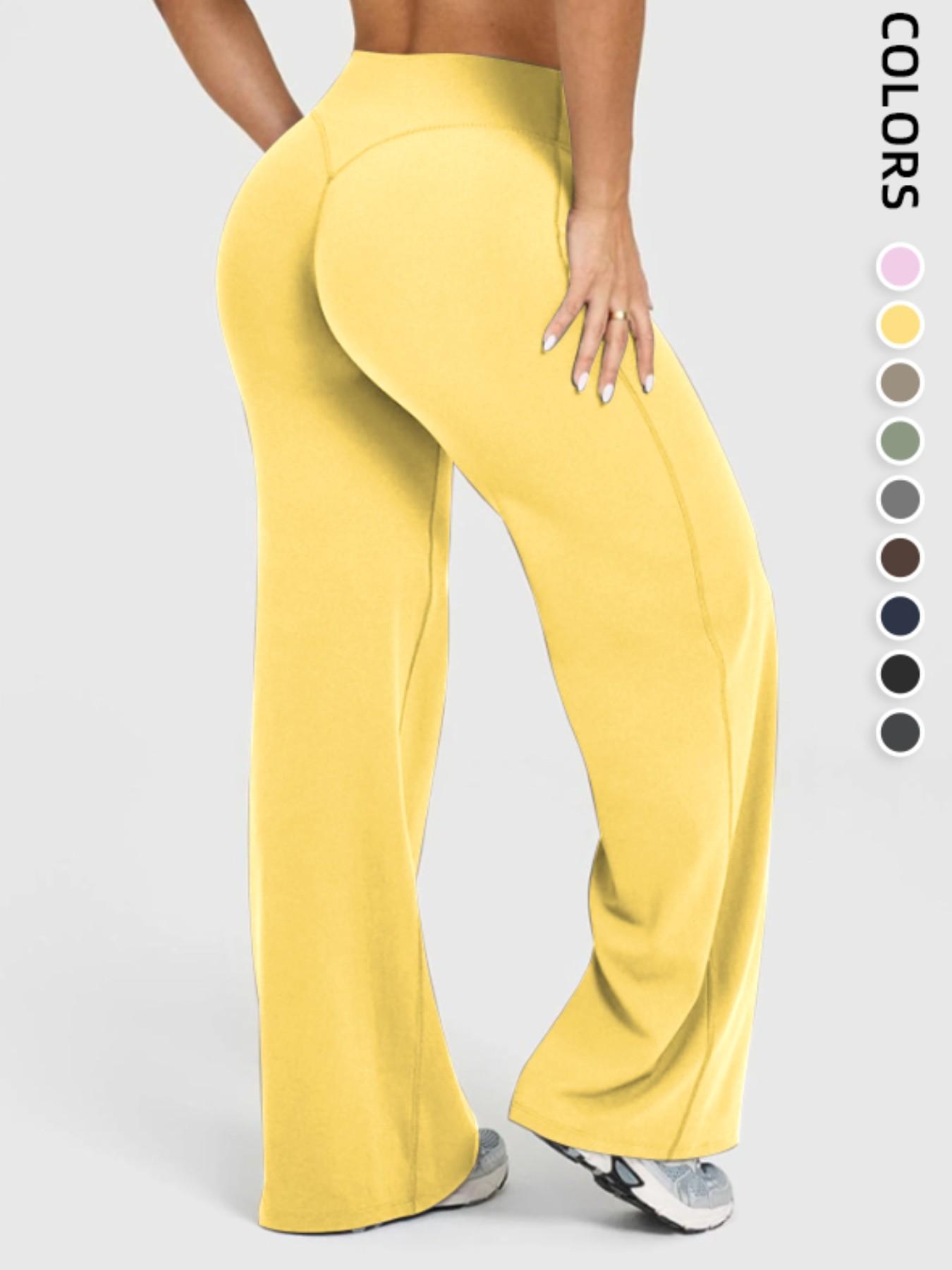 Women's High Waisted Elastic Wide Leg Pants, Loose Straight Fit, Perfect for Yoga and Pilates, Comfortable Daily Wear, Breathable Sporty Bottoms