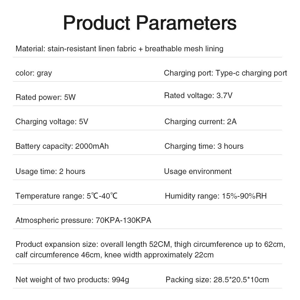 Electric Thigh Calf Leg Massager, 2 Counts/set Type-c Rechargeable 3 Speed Hot Compress Knead Leg Massager, Winter Leg Massage Device for Women & Men, Christmas Gift, Stocking Fillers, New Year Gift